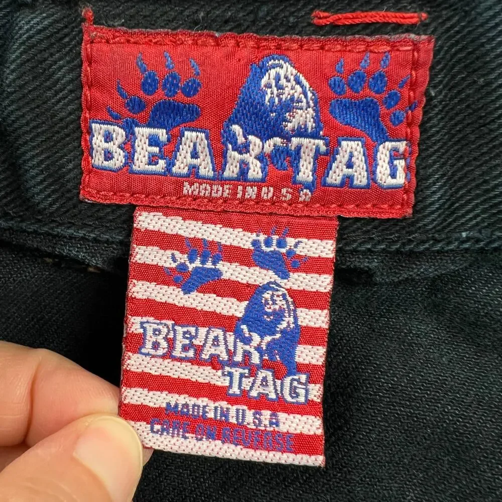 Bear Tag Vintage Men's Baggy Fit Black Jeans Y2K Size 36X31 USA Made